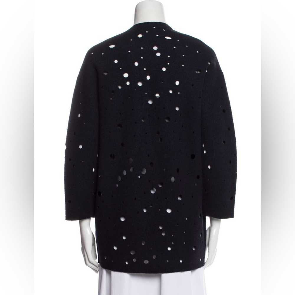 NWOT Damask Navy Burn Hole Pattern Cardigan Size XL